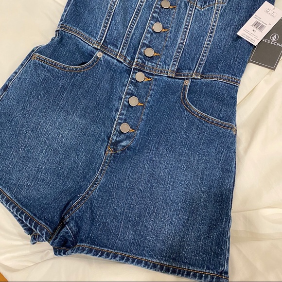 Denim Button Romper Volcom - Picture 5 of 7
